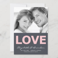 Pink Love Typography Save the Date Photo