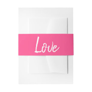 Pink Love Wedding Bridal Shower Modern, Minimalist Invitation Belly Band