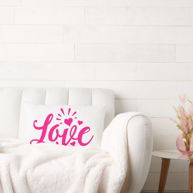 Pink love word lumbar cushion (Couch)