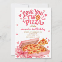 Pink Love You Two Pizza Pink 2nd Birthday Party