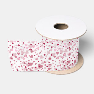  Pink Lovely Hearts Pattern  Satin Ribbon