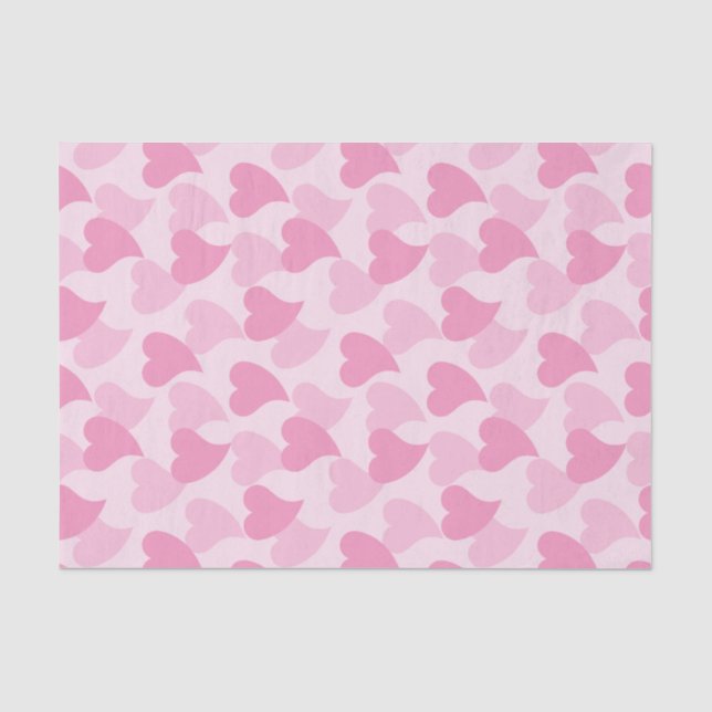 Pink Lovely Hearts Seamless Pattern Tissue Paper (Front)