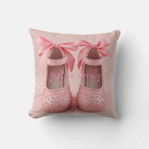 pink lovely shoes cushion