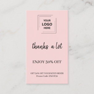 Pink Loyalty Rewards Customer Appreciation Discount Card