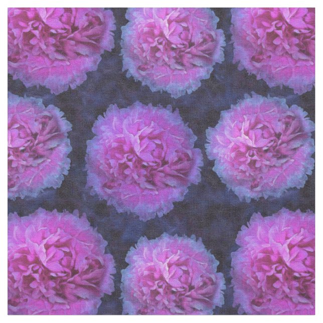Pink Lush Peony Flowers Fabric (Close Up)