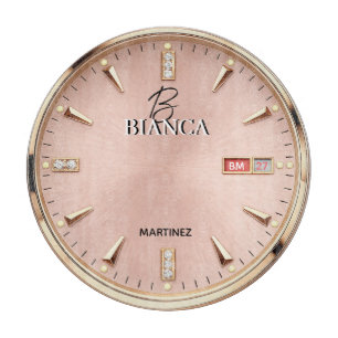 Pink Luxury Watch Elegant Gold and Silver Women's Cutting Board