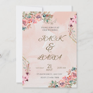 Pink Luxury  Wedding Invitation