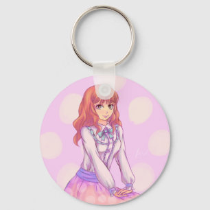 Pink Macaron Girl Key Ring