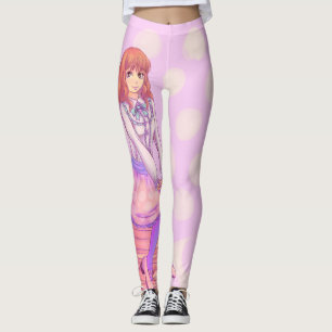 Pink Macaron Girl Leggings