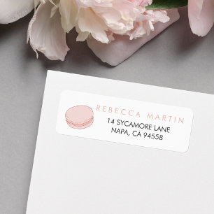 Pink Macaron Return Address