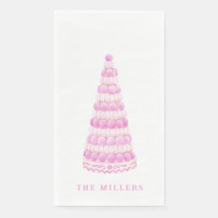 Pink Macaron Tower Personalized Napkin