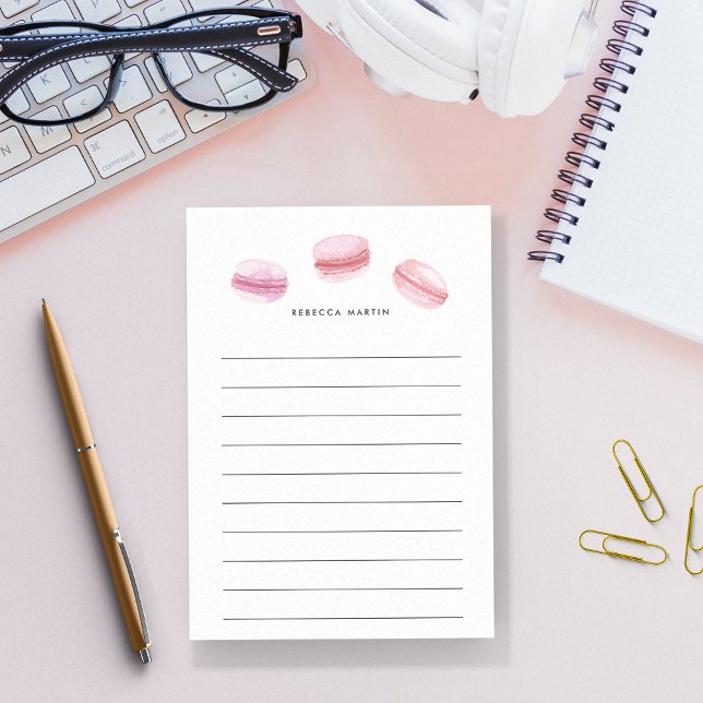 Pink Macarons | Personalised Lined Post-it Notes (Creator Uploaded)