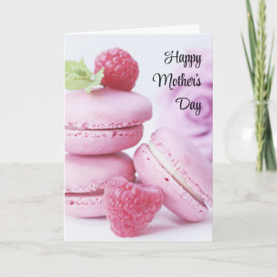 Pink Macarons & Red Raspberries Mother's Day Card