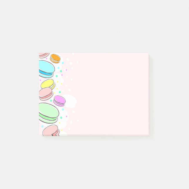 Pink Macaroons 4 x 3" Post-It Notes (Front)