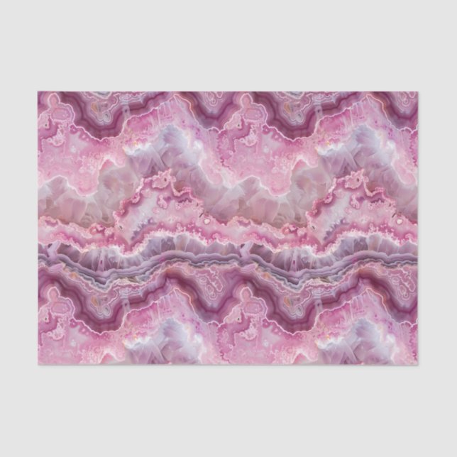 Pink Macro Agate Stone look Tissue Paper (Front)
