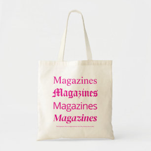Pink Magazines Tote Bag, Trendy Fashion Tote Bag