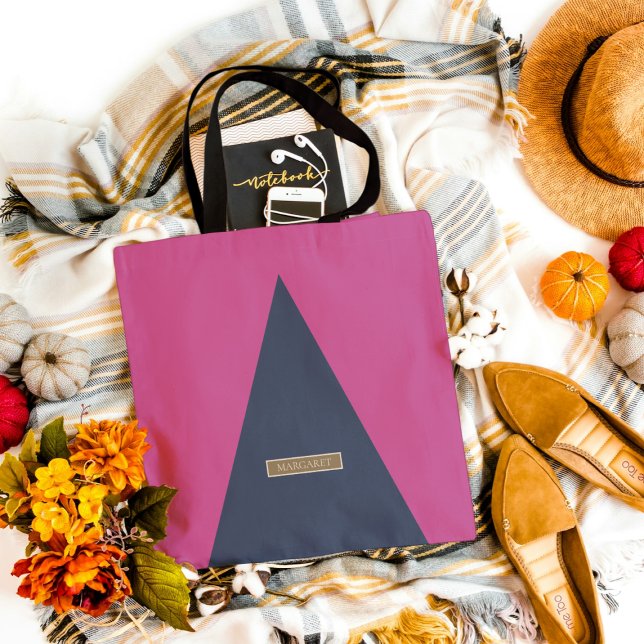 Pink Magenda Blue Classic Modern Minimal tote bag (Creator Uploaded)
