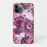 Pink, Magenta and Black Fluid Art Pour Painting 