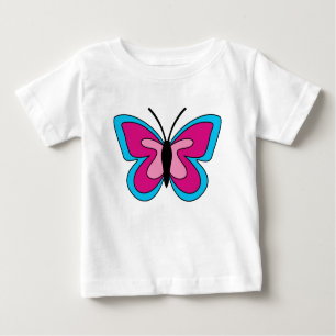 Pink Magenta Blue Butterfly Baby T-Shirt