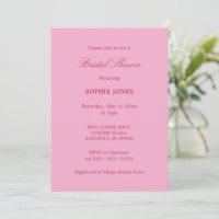 Pink Magenta Bridal Shower Invitation