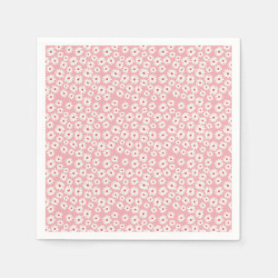 Pink magenta daisy flower pattern napkin