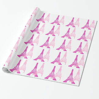 Pink & Magenta Eiffel Tower Gift Wrap