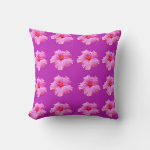 Pink Magenta Hibiscus Kisses, Cushion