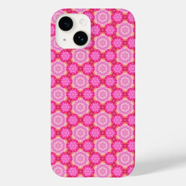 Pink Magenta Mandala Phone Case | Boho Kaleidoscop (Back)