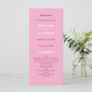 Pink Magenta Modern Wedding Program