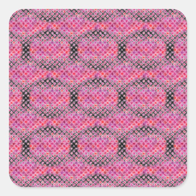 Pink Magenta Splash Bricks Pattern Square Sticker (Front)