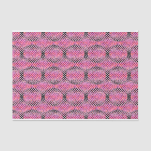 Pink Magenta Splash Bricks Pattern Tissue Paper (Front)