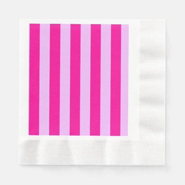 Pink & Magenta Stripe Pattern Napkin (Front)