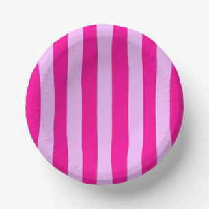 Pink & Magenta Stripe Pattern Paper Plate