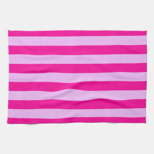 Pink & Magenta Stripe Pattern Tea Towel