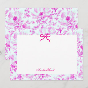 Pink Magenta Summer girly Floral Card
