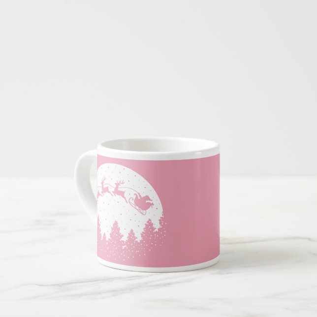 Pink Magic Christmas Espresso Cup (Front Left)