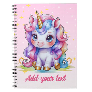 Pink Magic Unicorn Notebook – Personalised Name