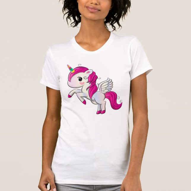 Pink Magical Cute Unicorn T-Shirt (Front)