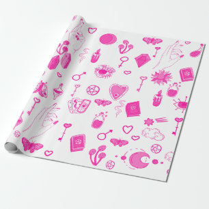 pink magical mystical wrapping paper