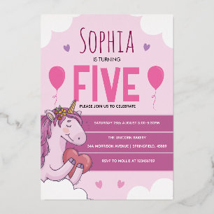 Pink Magical Unicorn 5th Birthday Party