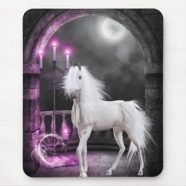 Pink Magical Unicorn Mouse Pad (Front)