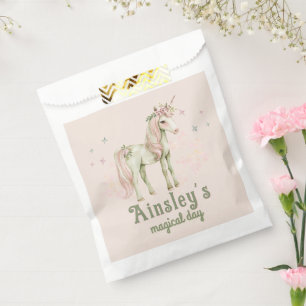 Pink Magical Unicorn Personalised Birthday Favour Bags