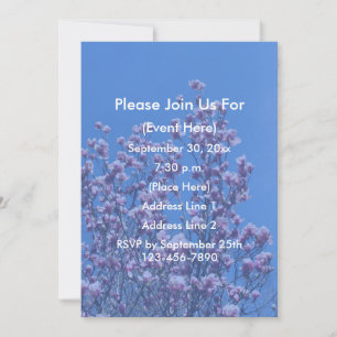 Pink Magnolia Blossoms Blue Sky Floral Invitation