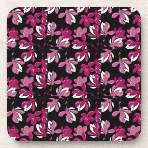 Pink magnolia botanical Print Coaster