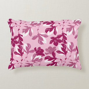 Pink magnolia botanical Print Decorative Cushion