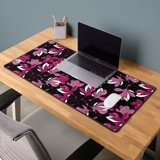 Pink magnolia botanical Print Desk Mat (Office 2)