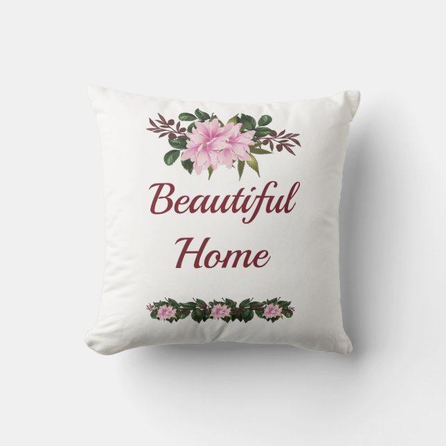 Pink Magnolia Custom Cushion (Front)