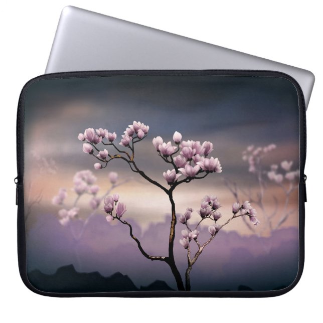 Pink Magnolia (Dark Version)  Laptop Bag (Front)