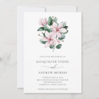 Pink Magnolia Floral Elegant Wedding