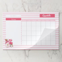 Pink Magnolia Floral Personalised Monthly Calendar